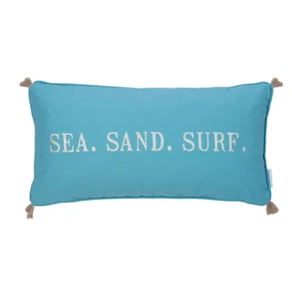 Thumbnail 2: Levtex Home Blue Maui Embroidered with Tassels Decorative Pillow 