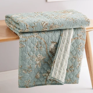 Thumbnail 4: Levtex Home Lyon Teal Reversible Quilted Throw 