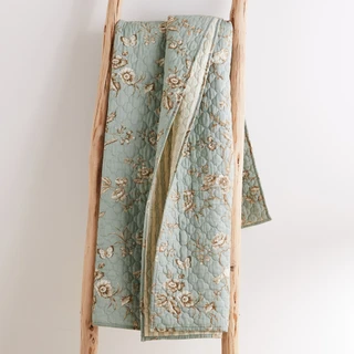 Thumbnail 8: Levtex Home Lyon Teal Reversible Quilted Throw 