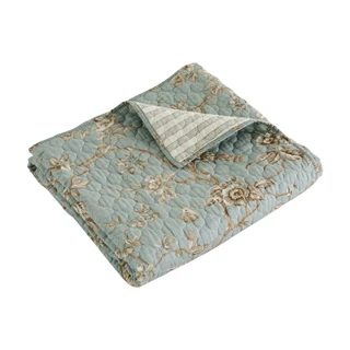Thumbnail 6: Levtex Home Lyon Teal Reversible Quilted Throw 