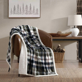 Thumbnail 1: Eddie Bauer Trailhead Plaid Reversible Throw 