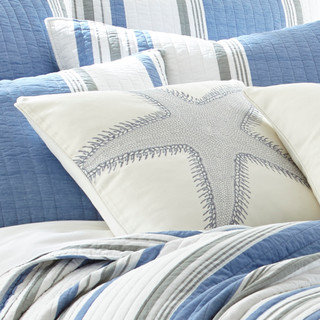 Thumbnail 4: Levtex Home Bart Stripe Embroidered Starfish Decorative Pillow 