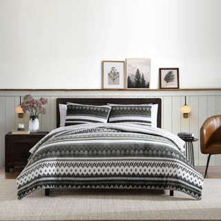 Thumbnail 4: Eddie Bauer Shelton Fair Isle Reversible Comforter-Sham Set 