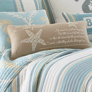 Thumbnail 2: Levtex Home Kailua Starfish Script Decorative Pillow 