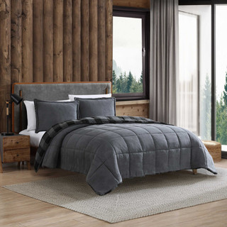 Thumbnail 8: Eddie Bauer Cabin Plaid Microfiber Comforter & Sham Set 