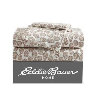Thumbnail 35: Eddie Bauer Little Creek Pine Cone Flannel Sheet Set 