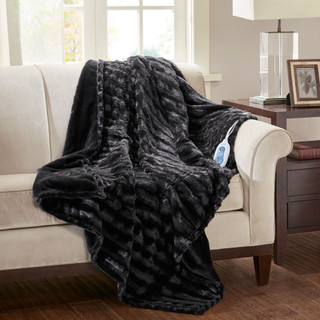 Thumbnail 4: Beautyrest Beautyrest Duke Faux Fur Heated Throw 