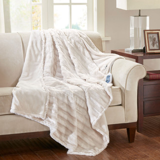 Thumbnail 4: Beautyrest Beautyrest Duke Faux Fur Heated Throw 