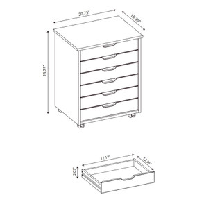 Thumbnail 14: Linon Linon Celia Six Drawer Cart 