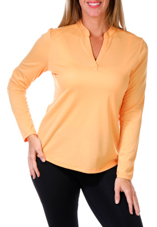 Thumbnail 1: REEL LEGENDS Reel Legends Womens Solid Freeline Mandarin Long Sleeve Top 
