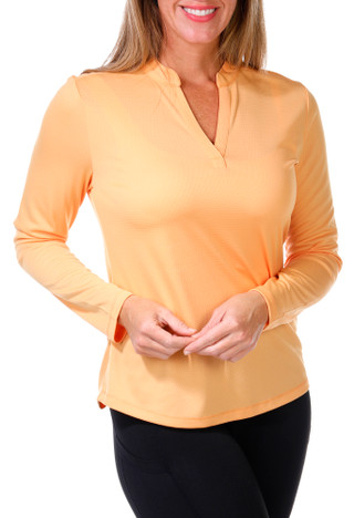 Thumbnail 4: REEL LEGENDS Reel Legends Womens Solid Freeline Mandarin Long Sleeve Top 