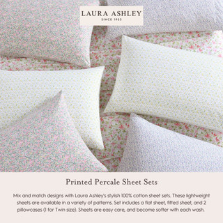 Thumbnail 78: Laura Ashley Laura Ashley Evie Cotton Percale Sheet Set 