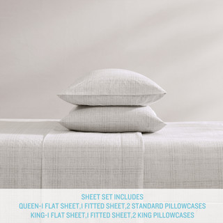 Thumbnail 4: TOMMY BAHAMA Raffia Linen Cotton Percale 4-Piece Sheet Set 