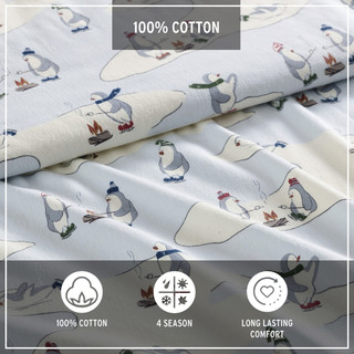 Thumbnail 16: Eddie Bauer Eddie Bauer Skating Penguins Cotton Flannel Sheet Set 