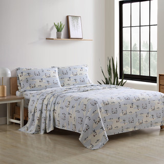 Thumbnail 2: Eddie Bauer Eddie Bauer Skating Penguins Cotton Flannel Sheet Set 