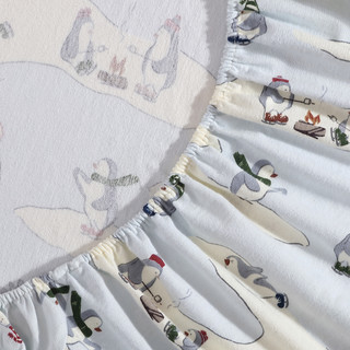 Thumbnail 12: Eddie Bauer Eddie Bauer Skating Penguins Cotton Flannel Sheet Set 