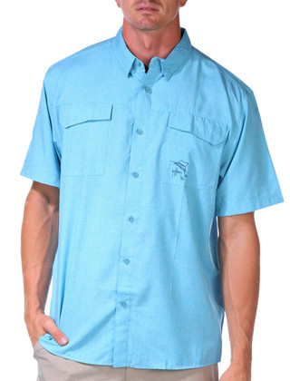 Thumbnail 1: Guy Harvey Guy Harvey Mens Woven Short Sleeve Fishing Shirt 