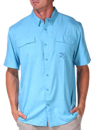 Thumbnail 4: Guy Harvey Guy Harvey Mens Woven Short Sleeve Fishing Shirt 