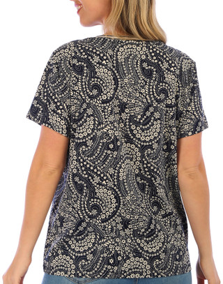 Thumbnail 3: Nautica Nautica Womens Short Sleeve Porto Paisley Top 