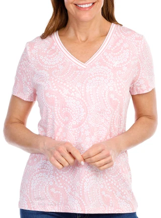 Thumbnail 6: Nautica Nautica Womens Short Sleeve Porto Paisley Top 