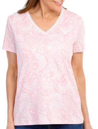 Thumbnail 2: Nautica Nautica Womens Short Sleeve Porto Paisley Top 