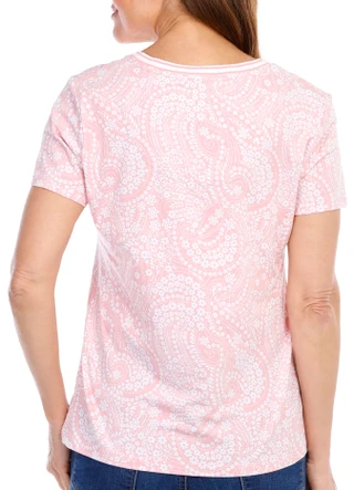 Thumbnail 4: Nautica Nautica Womens Short Sleeve Porto Paisley Top 