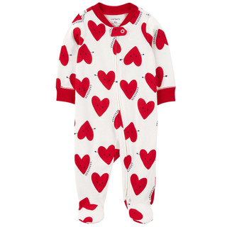 Thumbnail 1: Carters Carters Baby Girls Valentines Day 2-Way Zip Cotton Pajamas 