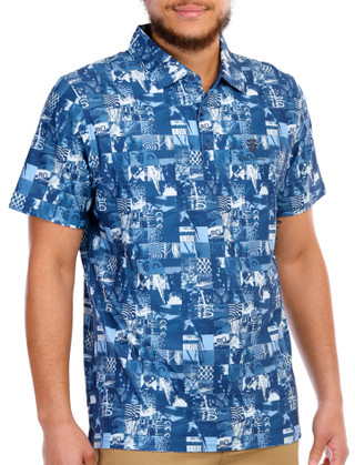 Thumbnail 6: Ben Sherman Ben Sherman Men's Collage Print Short Sleeve Sport Polo 