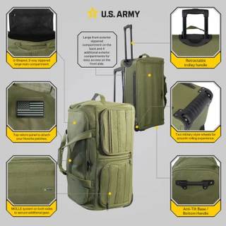 Thumbnail 32: US ARMY U.S. Army ROMEO 28 in. Tactical Rolling Duffel 