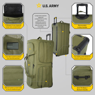 Thumbnail 16: US ARMY U.S. Army ROMEO 36 in. Tactical Rolling Duffel 