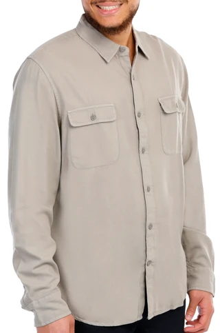 Thumbnail 6: Lucky Brand Lucky Brand Men's Solid Buttoned Long Sleeve Top 
