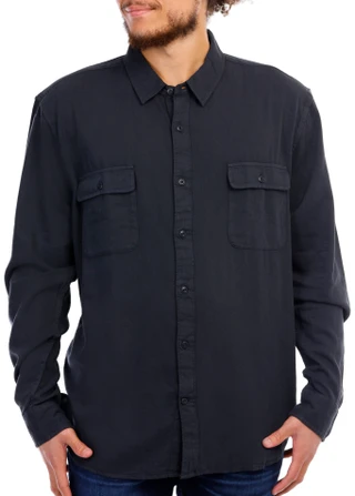Thumbnail 3: Lucky Brand Lucky Brand Men's Solid Buttoned Long Sleeve Top 