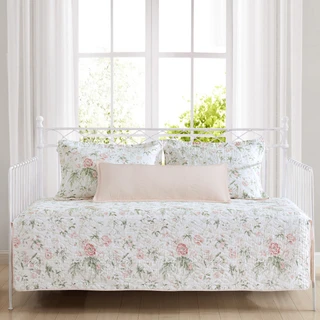 Thumbnail 4: Laura Ashley Laura Ashley Breezy 4 Pc Quilted Daybed Cover Set 