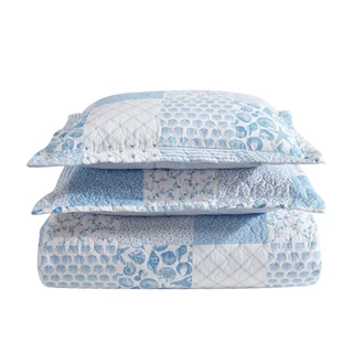 Thumbnail 18: Laura Ashley Laura Ashley Collens Coastal Patchwork Reversible Quilt Set 