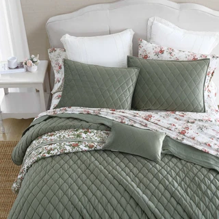 Thumbnail 20: Laura Ashley Laura Ashley Solid Diamond Stitch Reversible Quilt Set 