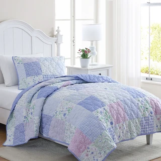 Thumbnail 6: Laura Ashley Laura Ashley Kids Parker Patchwork Reversible Quilt Set 
