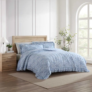 Thumbnail 8: Laura Ashley Laura Ashley Quartet Microfiber Reversible Quilt Set 