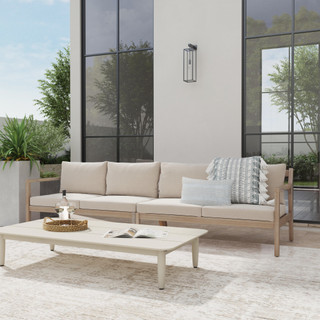 Thumbnail 2: Linon Linon Teagon Beige Natural Loveseat Set Of 2 