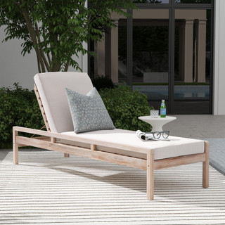 Thumbnail 2: Linon Linon Teagon Beige Natural Single Chaise Lounger 