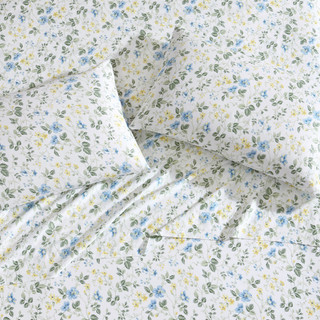 Thumbnail 8: Laura Ashley Laura Ashley 2 Pc. Meadow Floral Sateen Pillowcase Set 
