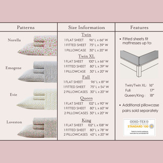 Thumbnail 24: Laura Ashley Laura Ashley 2 Pc. Loveston Floral Pillowcase Set 