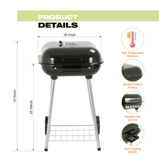 Thumbnail 24: MASTER COOK Master Cook 18 in. Square Porcelain Enameled Charcoal Grill 
