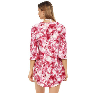 Thumbnail 2: Jordan Taylor Jordan Taylor Womens Tie Dye V-Neck Bell Sleeve Tunic 