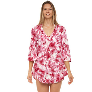 Thumbnail 1: Jordan Taylor Jordan Taylor Womens Tie Dye V-Neck Bell Sleeve Tunic 