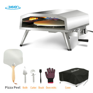Thumbnail 12: BIG HORN Big Horn 16 in. Propane Pizza Oven With Rotating Stone 
