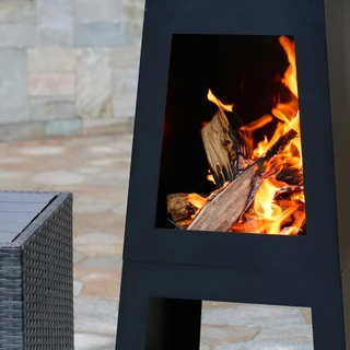 Thumbnail 4: HEAT MAXX Heat Maxx 59 in. Tall Steel Modern Chiminea 