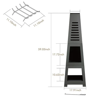 Thumbnail 5: HEAT MAXX Heat Maxx 59 in. Tall Steel Modern Chiminea 
