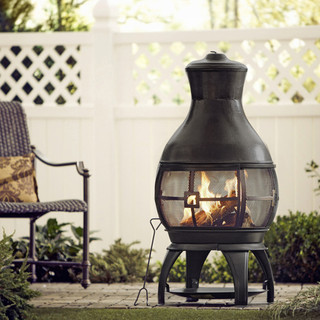 Thumbnail 2: HEAT MAXX Heat Maxx 45 in. Tall Cast Iron Chiminea 