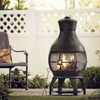 Thumbnail 1: HEAT MAXX Heat Maxx 45 in. Tall Cast Iron Chiminea 