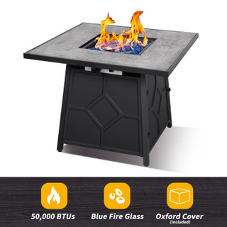 Thumbnail 22: HEAT MAXX Heat Maxx 32 in. Square Fire Pit With Stamped Steel Sides 